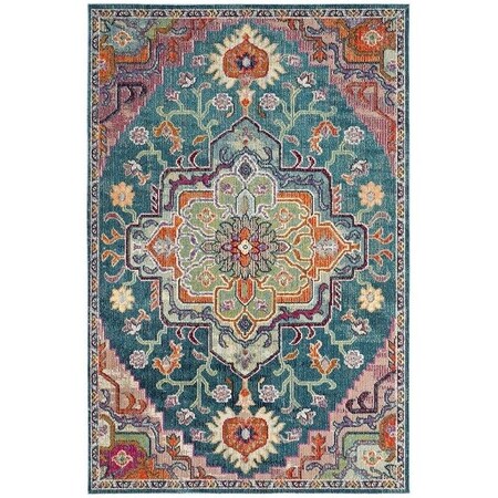 Safavieh 5 x 5 ft. Round Crystal Power Loomed Rug, Teal and Rose CRS501T-5R